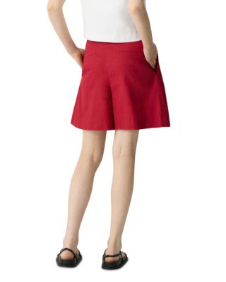 Pleated Linen Shorts