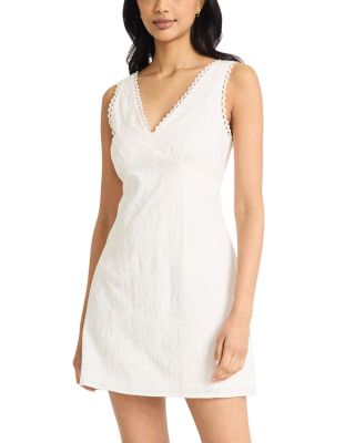 The Good Journey - V Neck Crochet Trim Mini Dress