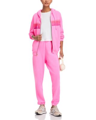 Rainbow-Stripe Hoodie in Neon Pink - Exclusive