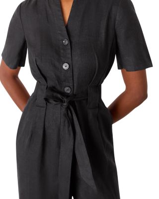 Fiona Linen Button Front Jumpsuit