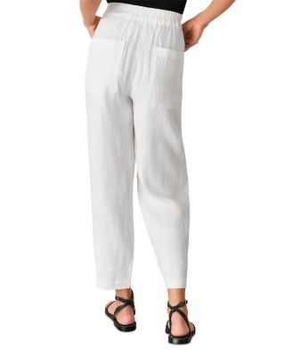 Linen Barrel Leg Trousers
