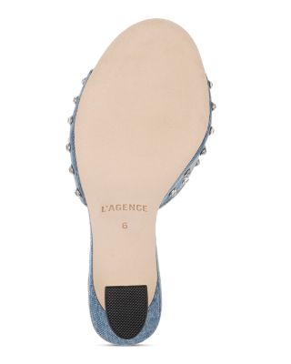L'AGENCE Women's Lucienne Crystal Studded High Heel Sandals