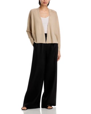 Linen Cotton Jersey High Collar Cardigan