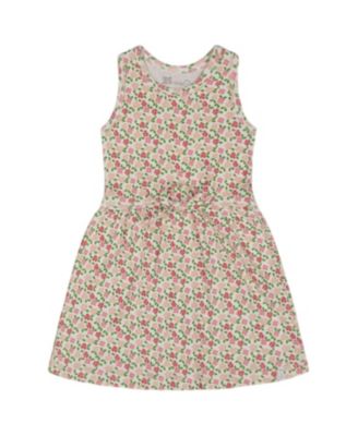 Deux par Deux - Girls' Printed Ribbed Dress with Waist Tie - Big Kid