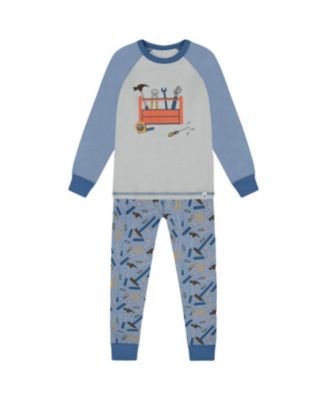 Deux par Deux - Boys' Organic Cotton Long Sleeve Top and Pants Two-Piece Pajama Set - Little Kid, Big Kid