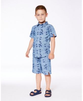 Boys' Printed Chambray Short Sleeve Shirt - Little Kid, Big Kid
