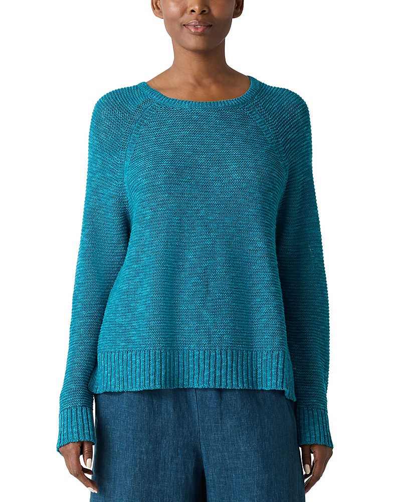 Eileen Fisher Linen Cotton Slub Raglan Sleeve Sweater