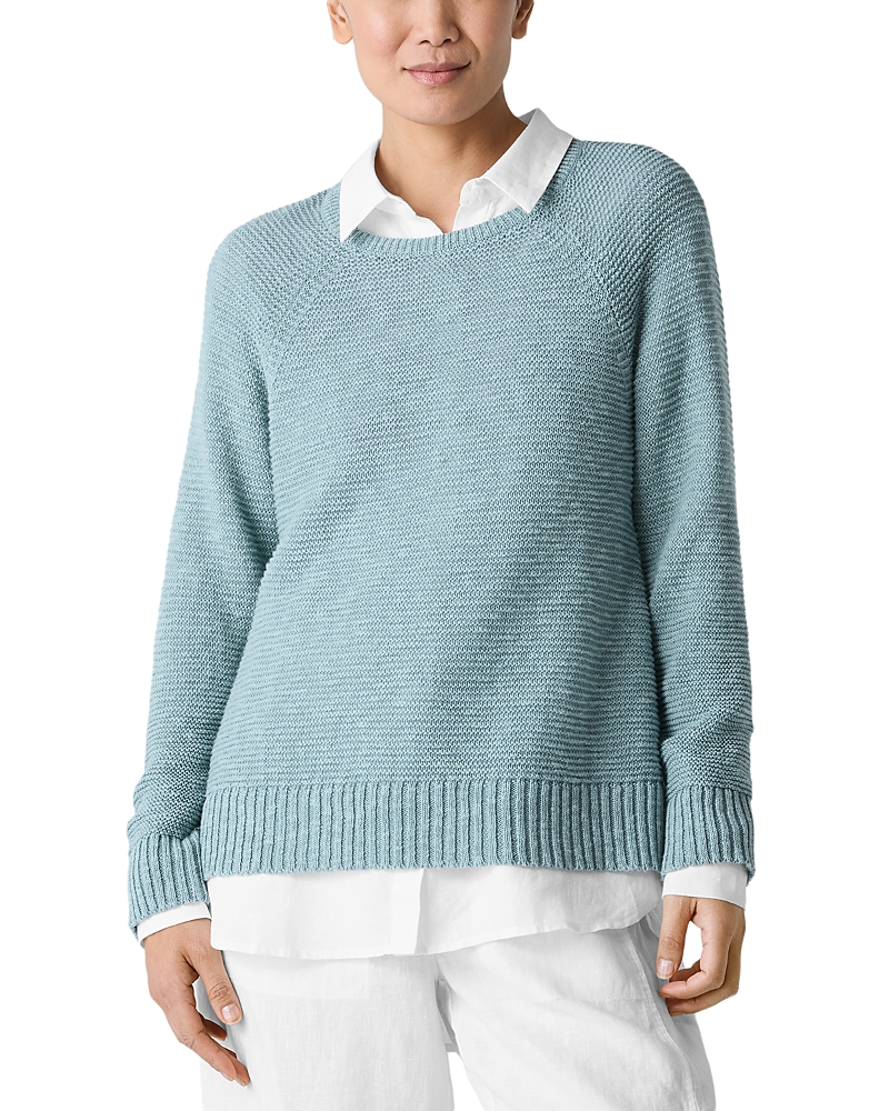 Eileen Fisher Linen Cotton Slub Raglan Sleeve Sweater