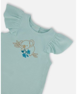 Girls' Organic Cotton Romper with Frills - Baby