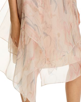 Silk Handkerchief Hem Dress