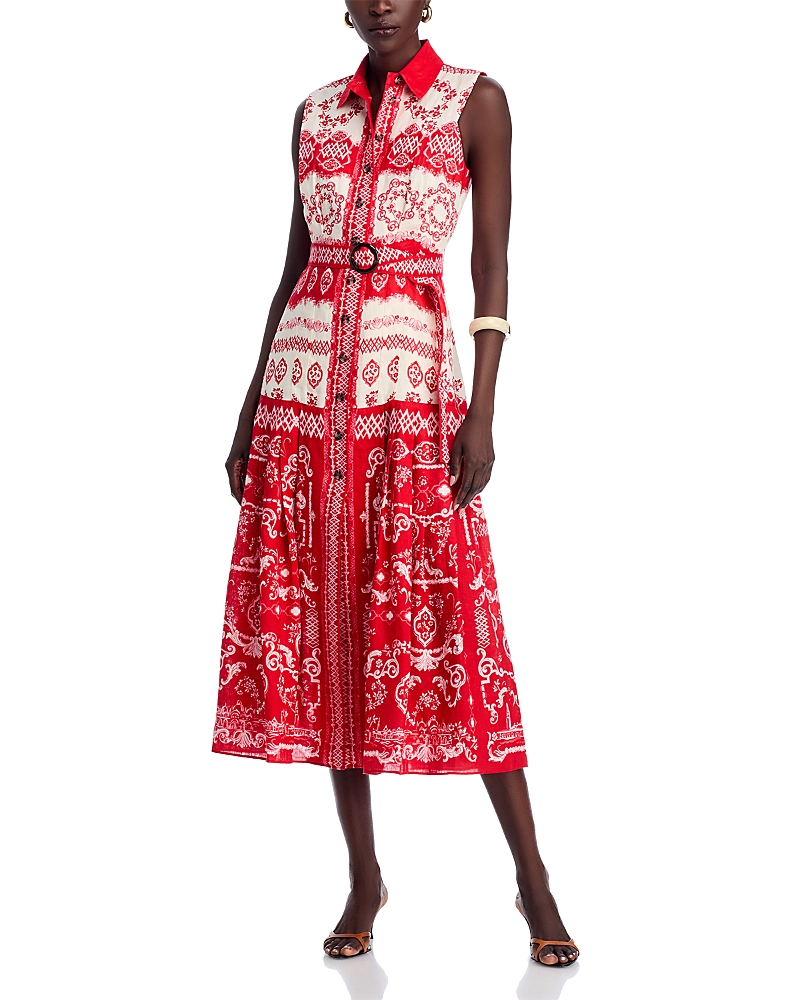 Saloni Nya Linen Midi Dress