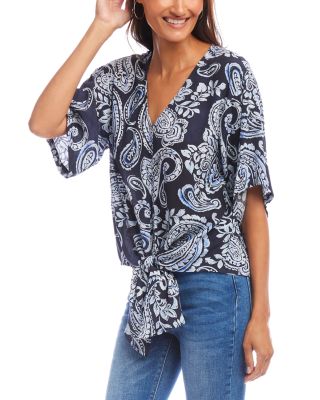 Flutter Sleeve Tie Front Top