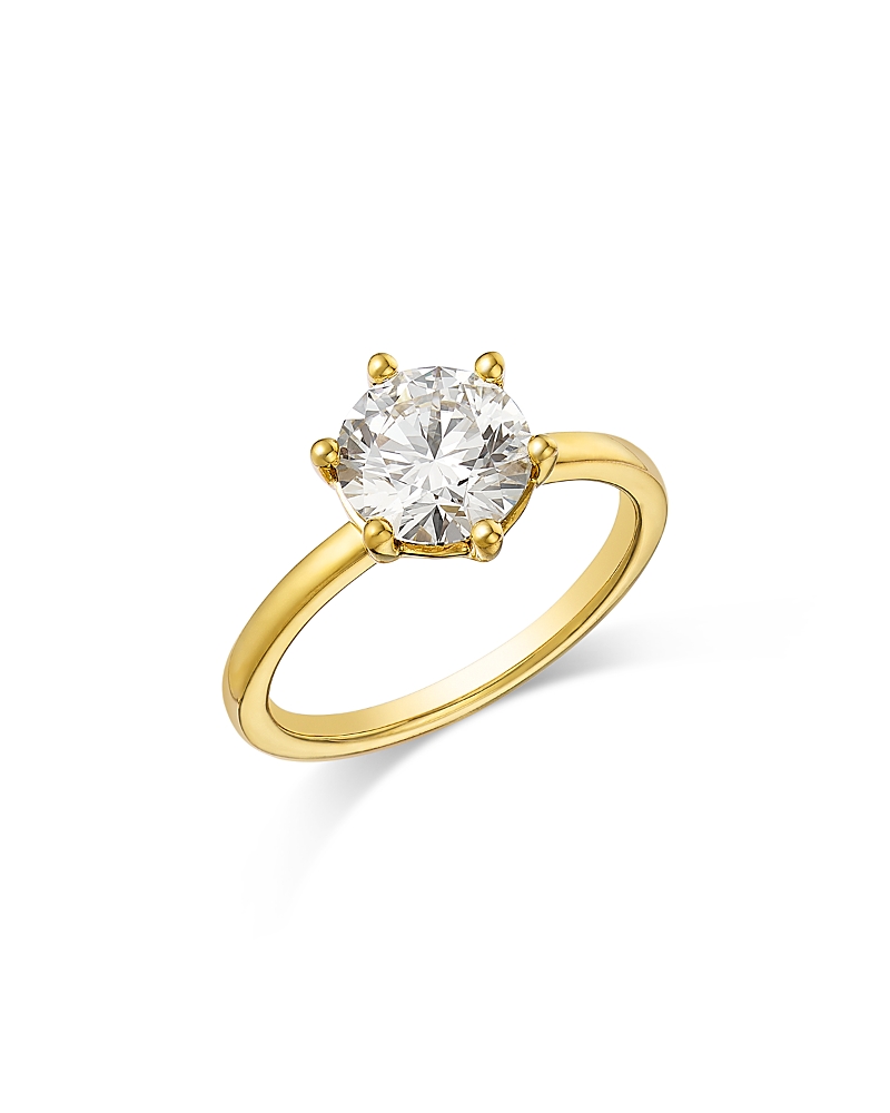 Bloomingdale's Fine Collection Certified Lab Grown Round Diamond Engagement Ring In 18k Yellow Gold, 2.0 Ct. T. W.