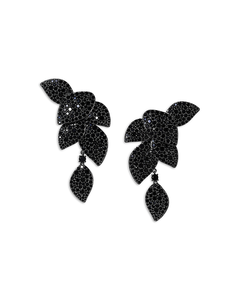NADRI STARLET CRYSTAL LEAF LINEAR EARRINGS