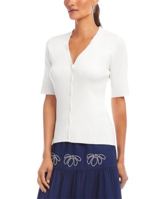 Short Sleeve Ribbed Cardigan