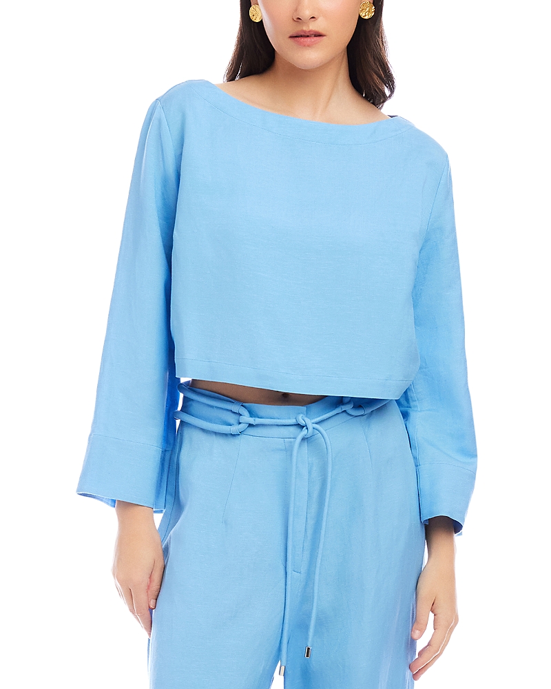 Fifteen Twenty Junie Button-back Linen Blend Top