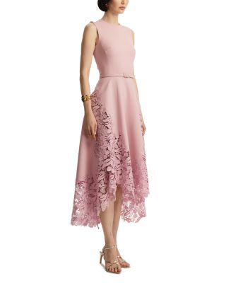 Sleeveless Cherry Guipure Embroidered Dress