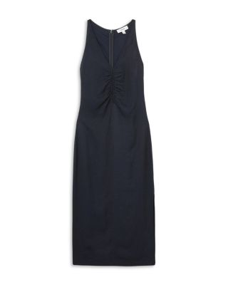 【海外限定】REISSドレス☆Petite Pari Ruched Midi Dress, Navy Reiss Petite Pari Ruched Midi Dress, Navy