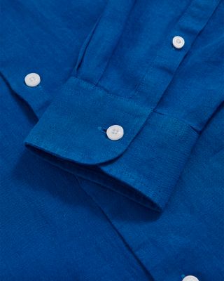 Ruban Long Sleeve Button Front Linen Shirt