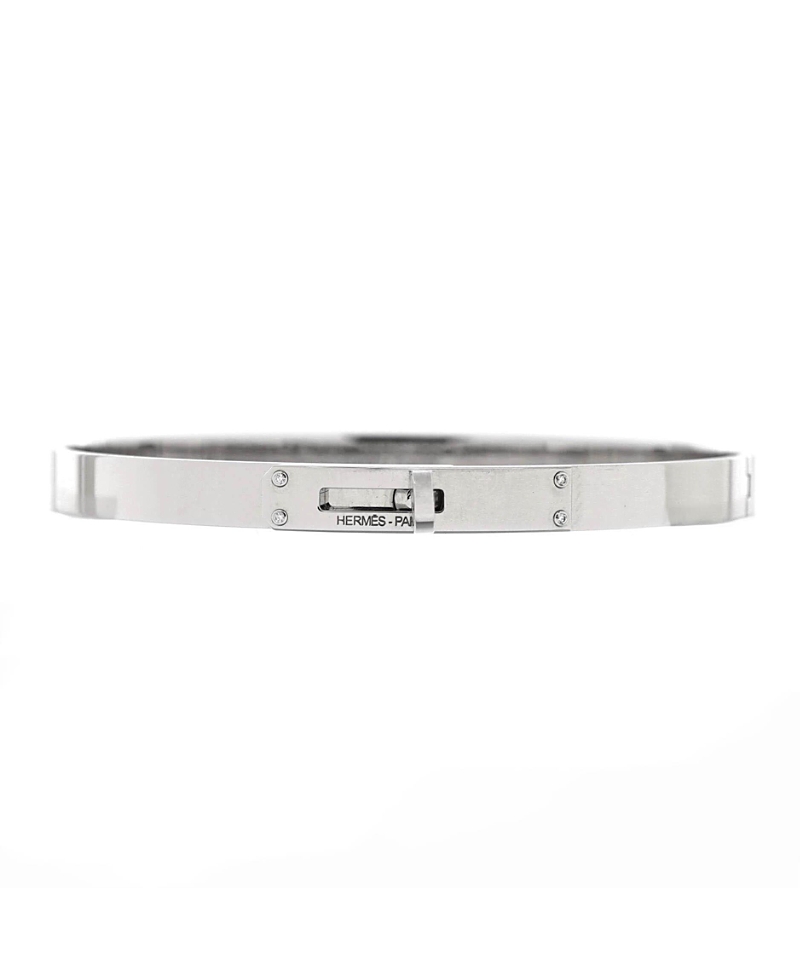PRE-OWNED HERMES PRE-OWNED HERMES SMALL KELLY BRACELET 18K WHITE GOLD WITH 4 DIAMONDS