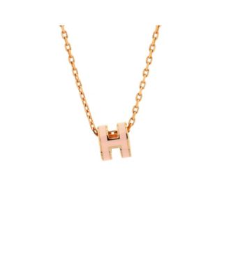 Pre-Owned HERMÈS - Mini Pop H Pendant Chain Necklace Metal and Enamel