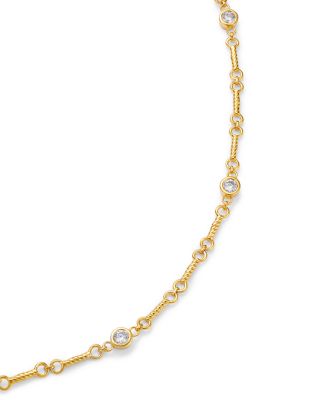 Diamond Station Necklace in 14K Yellow Gold, 0.5 tcw