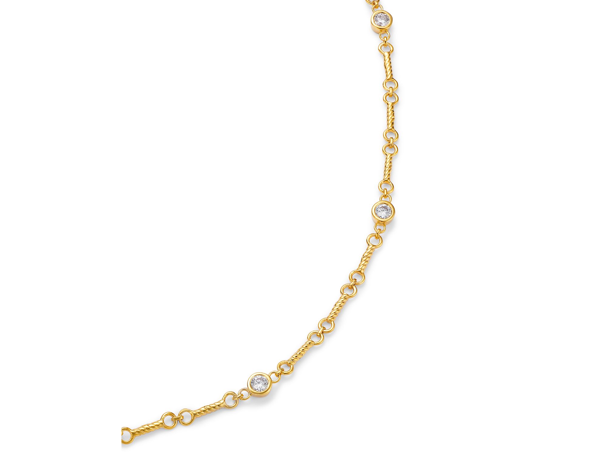 Diamond Station Necklace in 14K Yellow , 0.5 tcw — Image 3