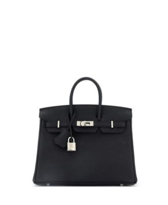 Pre-Owned HERMES Birkin 25 Handbag Black Togo with Palladium Hardware