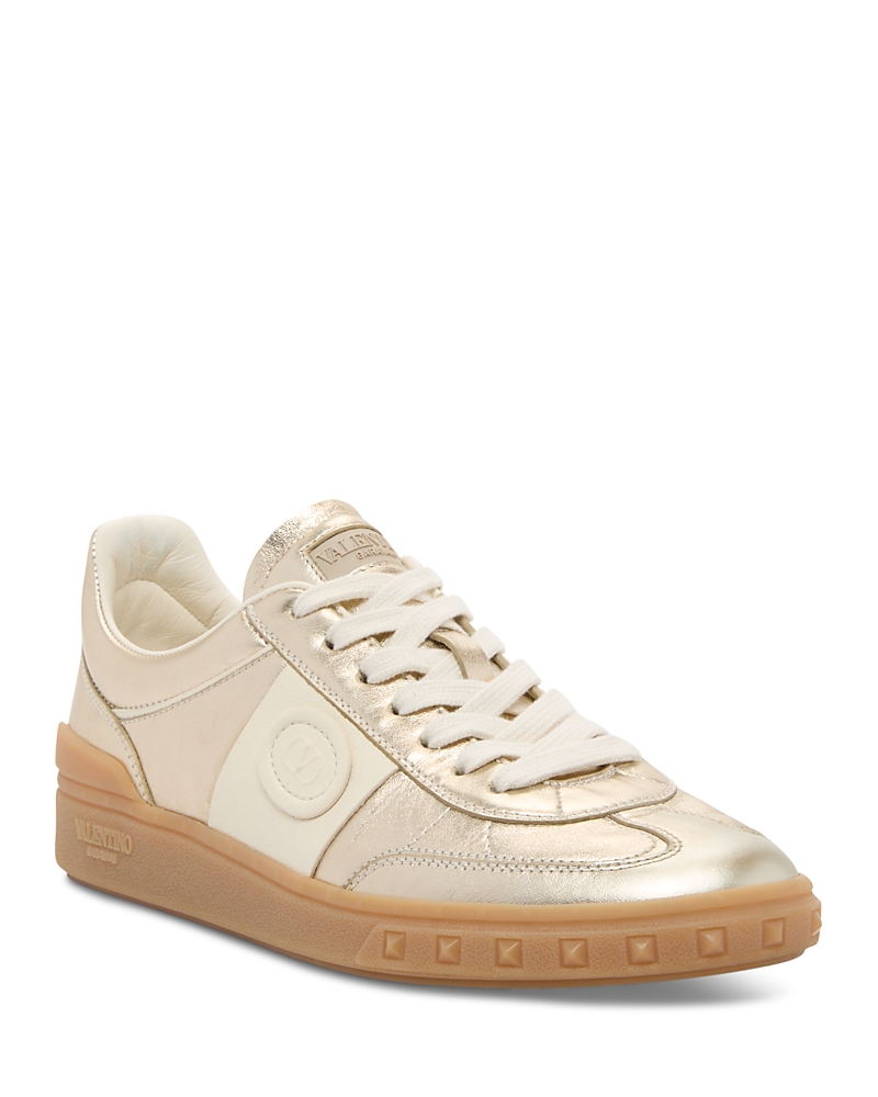 Valentino Upvillage Suede Sneakers In Platinum