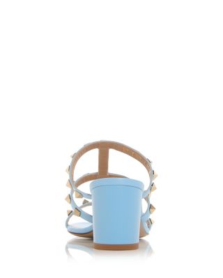 Women&#39;s Rockstud Block Heel Slide Sandals