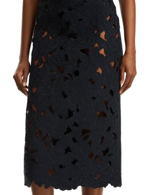 Tweed Embroidered Cutout Skirt