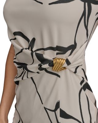 Abstract Print Sheath Dress