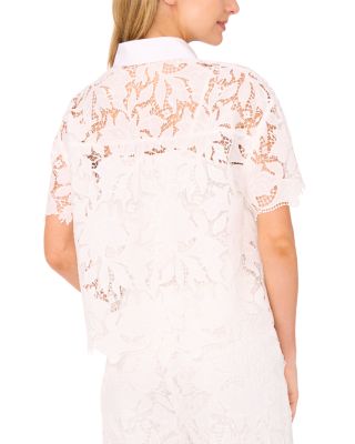 Short Sleeve All Over Lace Blouse