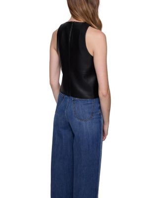 Nora Faux Leather Halter Top