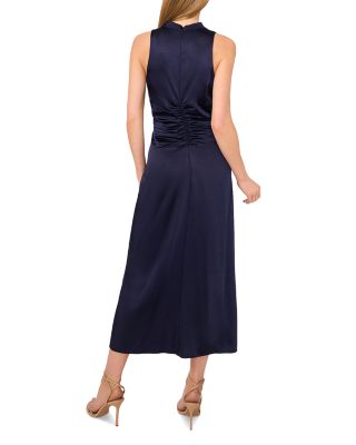 High Cowl Neck Ruched Side Dress