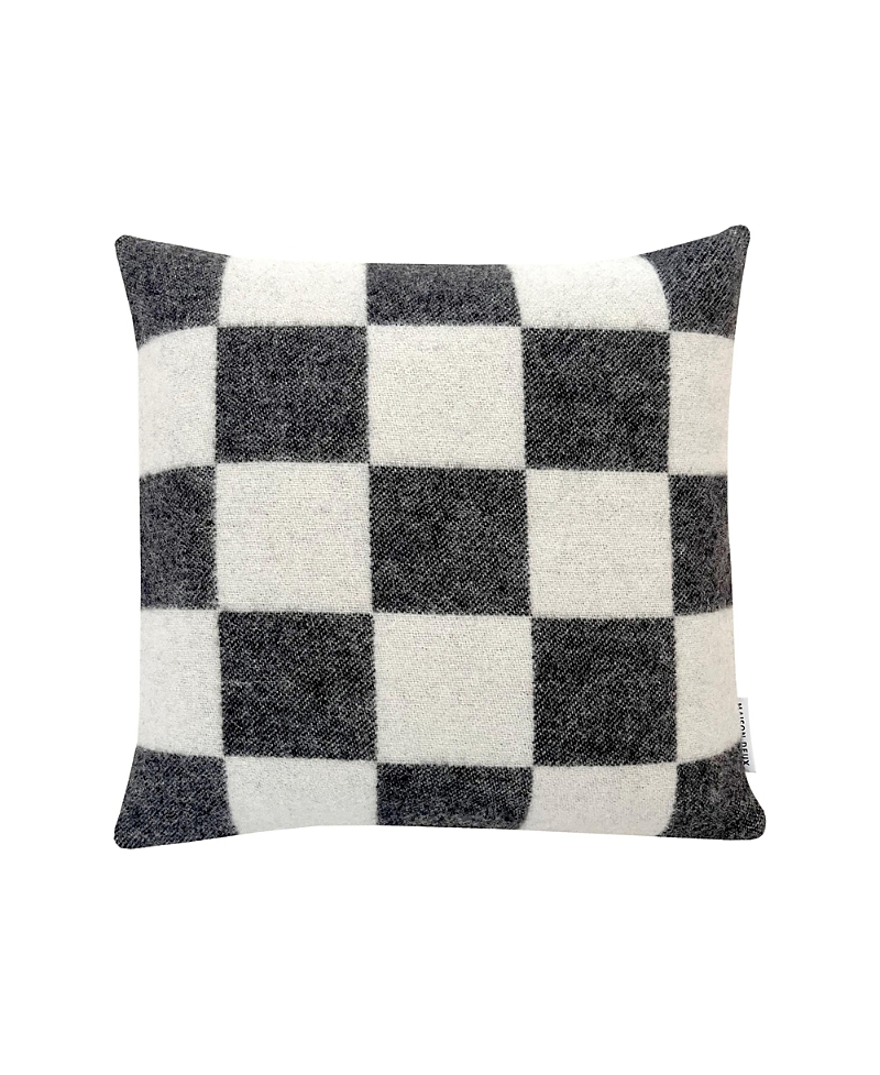 Maison Deux Checkerboard Cushion Cover, 19.6 L X 19.6 W In Black