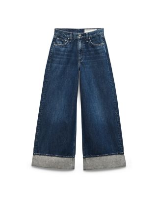 Sofie Jewel Cuff High Rise Wide Leg Ankle Jeans in Dawn Jewel