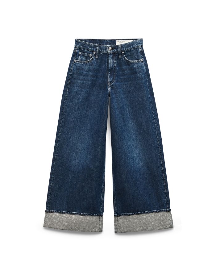 Sofie Jewel Cuff High Rise Wide Leg Ankle Jeans Dawn