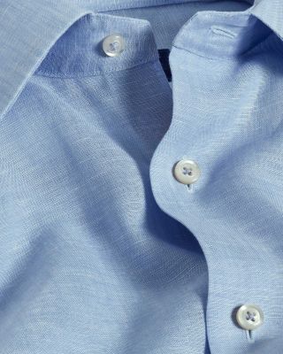 Trim Fit Linen Solid Dress Shirt