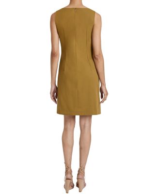 DEE Sleeveless Double Breasted A-Line Dress with Asymmetric Skirt Panel in Stretch Cotton