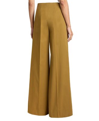 LILY Wide Leg Pants with Slanted Side Pockets in Stretch Cotton