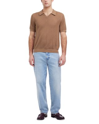 Diamond Pointelle Stitch Regular Fit Short Sleeve Sweater