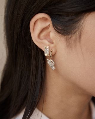 Travel Essentials Pav&eacute; Hoop & Stud Earrings, Set of 2