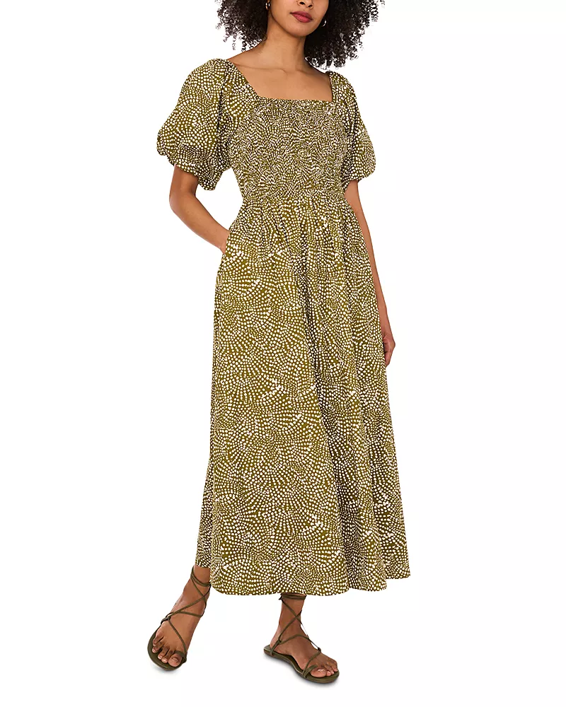 1.state Puffed Sleeve Midi Dress