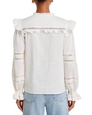 Pintuck Lace Inset Top - Exclusive