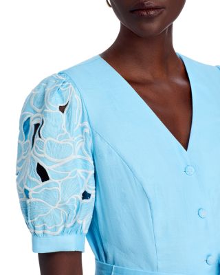 The Jade Linen Eyelet Dress