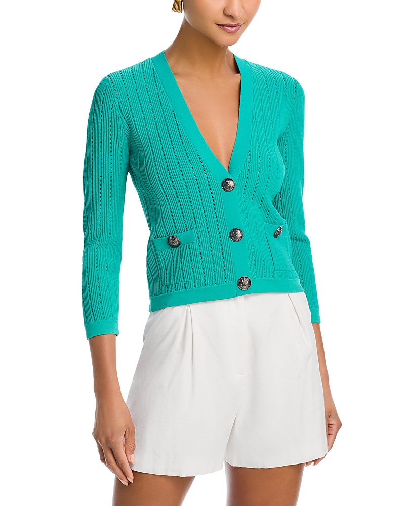 L'Agence Irvin Pointelle Cropped Cardigan