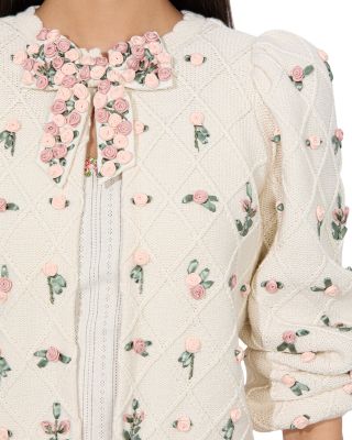 Kitty Floral Puff Sleeve Cardigan