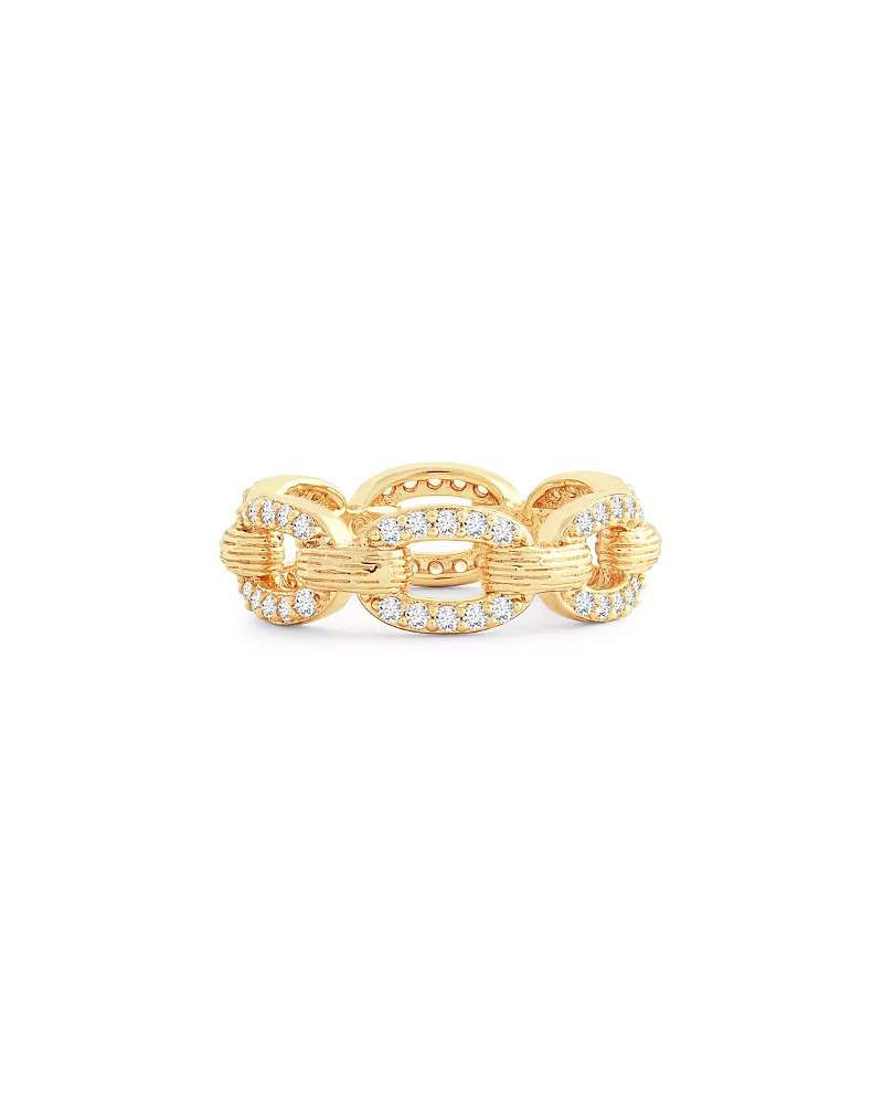 Anabel Aram Enchanted Forest 18K Yellow Gold Plated Chain Ring