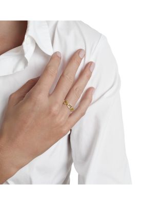 Enchanted Forest 18K Yellow Gold Plated Chain Ring